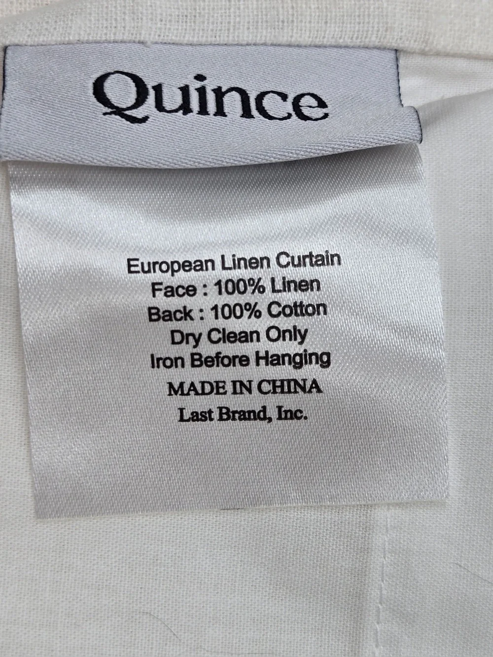 QUINCE Set Of 2 48x108 European Linen Curtains Cream 0363